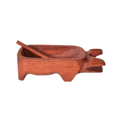 Chanchito tallado en madera de raulí